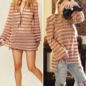 We the Free crochet hoodie bell sleeves